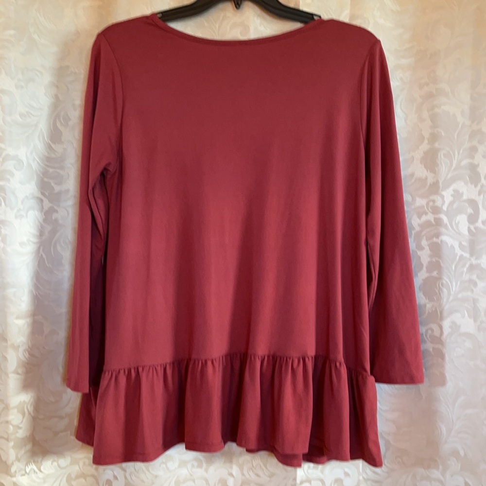 Rust Tunic with Bottom Ruffle - Picture 4 of 4